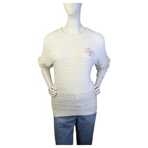 Vintage Helen Harper Floral Embroidered Sweater | Cottagecore | Size M